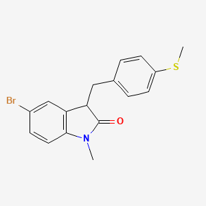 molecular formula C17H16BrNOS B11374219 5-bromo-1-methyl-3-[4-(methylsulfanyl)benzyl]-1,3-dihydro-2H-indol-2-one 