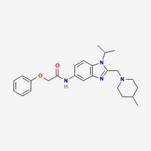 N-{2-[(4-methylpiperidin-1-yl)methyl]-1-(propan-2-yl)-1H-benzimidazol-5-yl}-2-phenoxyacetamide