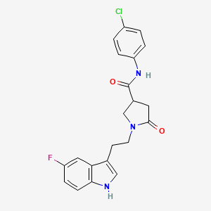 molecular formula C21H19ClFN3O2 B11374253 N-(4-chlorophenyl)-1-[2-(5-fluoro-1H-indol-3-yl)ethyl]-5-oxopyrrolidine-3-carboxamide 