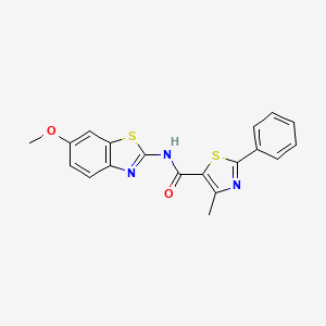 N-(6-methoxy-1,3-benzothiazol-2-yl)-4-methyl-2-phenyl-1,3-thiazole-5-carboxamide