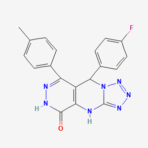 8-(4-fluorophenyl)-10-(4-methylphenyl)-2,4,5,6,7,11,12-heptazatricyclo[7.4.0.03,7]trideca-1(9),3,5,10-tetraen-13-one