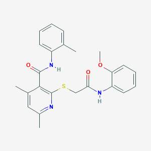 2-({2-[(2-methoxyphenyl)amino]-2-oxoethyl}sulfanyl)-4,6-dimethyl-N-(2-methylphenyl)pyridine-3-carboxamide