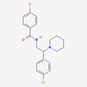 molecular formula C20H22ClFN2O B11374317 N-[2-(4-chlorophenyl)-2-(piperidin-1-yl)ethyl]-4-fluorobenzamide 