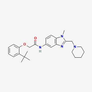 2-(2-tert-butylphenoxy)-N-[1-methyl-2-(piperidin-1-ylmethyl)-1H-benzimidazol-5-yl]acetamide