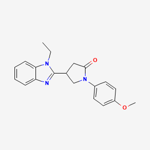 molecular formula C20H21N3O2 B11374324 4-(1-ethyl-1H-benzimidazol-2-yl)-1-(4-methoxyphenyl)pyrrolidin-2-one 