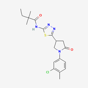 N-{5-[1-(3-chloro-4-methylphenyl)-5-oxopyrrolidin-3-yl]-1,3,4-thiadiazol-2-yl}-2,2-dimethylbutanamide