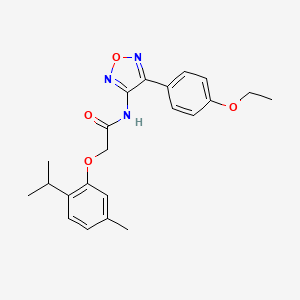 molecular formula C22H25N3O4 B11374390 N-[4-(4-ethoxyphenyl)-1,2,5-oxadiazol-3-yl]-2-[5-methyl-2-(propan-2-yl)phenoxy]acetamide 