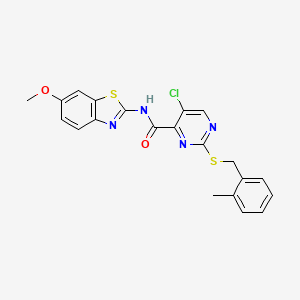 5-chloro-N-(6-methoxy-1,3-benzothiazol-2-yl)-2-[(2-methylbenzyl)sulfanyl]pyrimidine-4-carboxamide