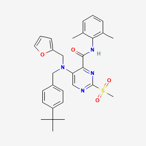 5-[(4-tert-butylbenzyl)(furan-2-ylmethyl)amino]-N-(2,6-dimethylphenyl)-2-(methylsulfonyl)pyrimidine-4-carboxamide