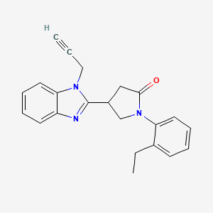 molecular formula C22H21N3O B11374432 2-Pyrrolidinone, 1-(2-ethylphenyl)-4-[1-(2-propynyl)-1H-1,3-benzimidazol-2-yl]- 