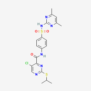 5-chloro-N-{4-[(4,6-dimethylpyrimidin-2-yl)sulfamoyl]phenyl}-2-(propan-2-ylsulfanyl)pyrimidine-4-carboxamide