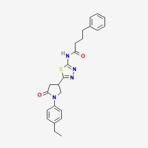 N-{5-[1-(4-ethylphenyl)-5-oxopyrrolidin-3-yl]-1,3,4-thiadiazol-2-yl}-4-phenylbutanamide