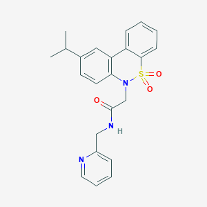 2-(9-Isopropyl-5,5-dioxido-6H-dibenzo[C,E][1,2]thiazin-6-YL)-N-(2-pyridinylmethyl)acetamide