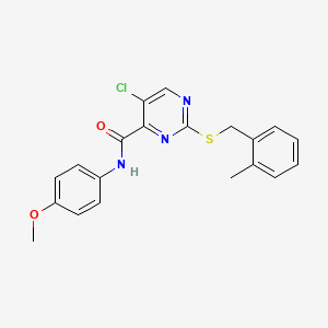 5-chloro-N-(4-methoxyphenyl)-2-[(2-methylbenzyl)sulfanyl]pyrimidine-4-carboxamide