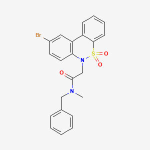 molecular formula C22H19BrN2O3S B11374518 N-benzyl-2-(9-bromo-5,5-dioxido-6H-dibenzo[c,e][1,2]thiazin-6-yl)-N-methylacetamide 