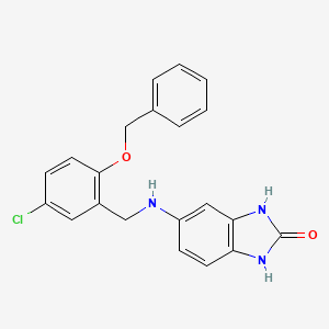 molecular formula C21H18ClN3O2 B11374541 5-{[2-(benzyloxy)-5-chlorobenzyl]amino}-1,3-dihydro-2H-benzimidazol-2-one 