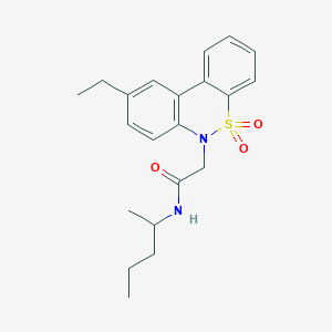 2-(9-Ethyl-5,5-dioxido-6H-dibenzo[C,E][1,2]thiazin-6-YL)-N-(2-pentanyl)acetamide