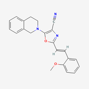 5-(3,4-dihydroisoquinolin-2(1H)-yl)-2-[(E)-2-(2-methoxyphenyl)ethenyl]-1,3-oxazole-4-carbonitrile