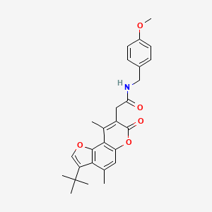 2-(3-tert-butyl-4,9-dimethyl-7-oxo-7H-furo[2,3-f]chromen-8-yl)-N-(4-methoxybenzyl)acetamide