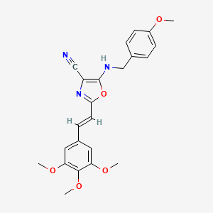 5-[(4-methoxybenzyl)amino]-2-[(E)-2-(3,4,5-trimethoxyphenyl)ethenyl]-1,3-oxazole-4-carbonitrile