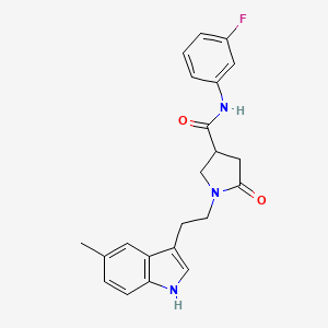 N-(3-fluorophenyl)-1-[2-(5-methyl-1H-indol-3-yl)ethyl]-5-oxopyrrolidine-3-carboxamide