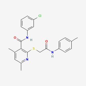 N-(3-chlorophenyl)-4,6-dimethyl-2-({2-[(4-methylphenyl)amino]-2-oxoethyl}sulfanyl)pyridine-3-carboxamide