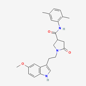 molecular formula C24H27N3O3 B11374581 N-(2,5-dimethylphenyl)-1-[2-(5-methoxy-1H-indol-3-yl)ethyl]-5-oxopyrrolidine-3-carboxamide 