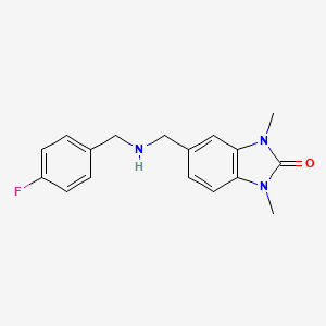 molecular formula C17H18FN3O B11374616 5-{[(4-fluorobenzyl)amino]methyl}-1,3-dimethyl-1,3-dihydro-2H-benzimidazol-2-one 