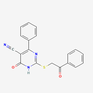 6-Oxo-2-[(2-oxo-2-phenylethyl)sulfanyl]-4-phenyl-1,6-dihydropyrimidine-5-carbonitrile