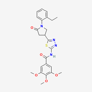 N-{5-[1-(2-ethylphenyl)-5-oxopyrrolidin-3-yl]-1,3,4-thiadiazol-2-yl}-3,4,5-trimethoxybenzamide