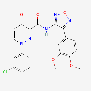 molecular formula C21H16ClN5O5 B11374654 1-(3-chlorophenyl)-N-[4-(3,4-dimethoxyphenyl)-1,2,5-oxadiazol-3-yl]-4-oxo-1,4-dihydropyridazine-3-carboxamide 