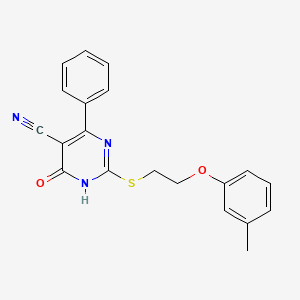 2-{[2-(3-Methylphenoxy)ethyl]sulfanyl}-6-oxo-4-phenyl-1,6-dihydropyrimidine-5-carbonitrile