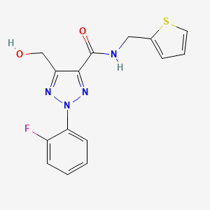 molecular formula C15H13FN4O2S B11374682 2-(2-fluorophenyl)-5-(hydroxymethyl)-N-(thiophen-2-ylmethyl)-2H-1,2,3-triazole-4-carboxamide 