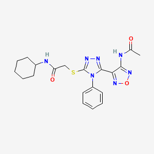 2-({5-[4-(acetylamino)-1,2,5-oxadiazol-3-yl]-4-phenyl-4H-1,2,4-triazol-3-yl}sulfanyl)-N-cyclohexylacetamide