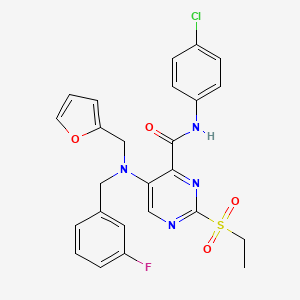 N-(4-chlorophenyl)-2-(ethylsulfonyl)-5-[(3-fluorobenzyl)(furan-2-ylmethyl)amino]pyrimidine-4-carboxamide