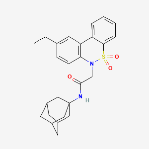 N-(Adamantan-1-YL)-2-(9-ethyl-5,5-dioxido-6H-dibenzo[C,E][1,2]thiazin-6-YL)acetamide