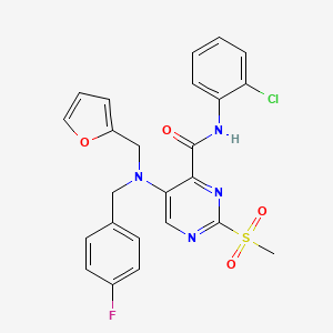 N-(2-chlorophenyl)-5-[(4-fluorobenzyl)(furan-2-ylmethyl)amino]-2-(methylsulfonyl)pyrimidine-4-carboxamide