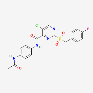 N-[4-(acetylamino)phenyl]-5-chloro-2-[(4-fluorobenzyl)sulfonyl]pyrimidine-4-carboxamide