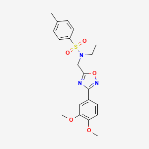 molecular formula C20H23N3O5S B11374738 N-{[3-(3,4-dimethoxyphenyl)-1,2,4-oxadiazol-5-yl]methyl}-N-ethyl-4-methylbenzenesulfonamide 