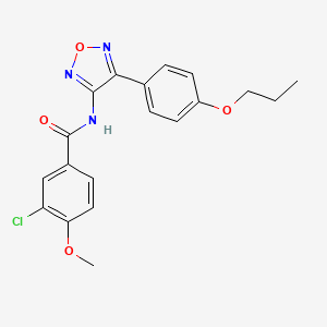 molecular formula C19H18ClN3O4 B11374759 3-chloro-4-methoxy-N-[4-(4-propoxyphenyl)-1,2,5-oxadiazol-3-yl]benzamide 