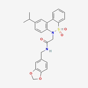 N-(1,3-benzodioxol-5-ylmethyl)-2-(9-isopropyl-5,5-dioxido-6H-dibenzo[c,e][1,2]thiazin-6-yl)acetamide