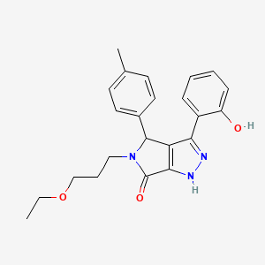 molecular formula C23H25N3O3 B11374792 5-(3-ethoxypropyl)-3-(2-hydroxyphenyl)-4-(4-methylphenyl)-4,5-dihydropyrrolo[3,4-c]pyrazol-6(1H)-one 