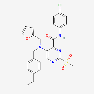 N-(4-chlorophenyl)-5-[(4-ethylbenzyl)(furan-2-ylmethyl)amino]-2-(methylsulfonyl)pyrimidine-4-carboxamide