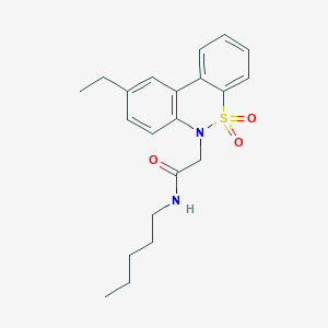 2-(9-ethyl-5,5-dioxido-6H-dibenzo[c,e][1,2]thiazin-6-yl)-N-pentylacetamide