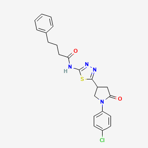 N-{5-[1-(4-chlorophenyl)-5-oxopyrrolidin-3-yl]-1,3,4-thiadiazol-2-yl}-4-phenylbutanamide