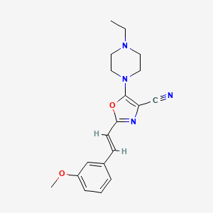 5-(4-ethylpiperazin-1-yl)-2-[(E)-2-(3-methoxyphenyl)ethenyl]-1,3-oxazole-4-carbonitrile