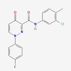 molecular formula C18H13ClFN3O2 B11374872 N-(3-chloro-4-methylphenyl)-1-(4-fluorophenyl)-4-oxo-1,4-dihydropyridazine-3-carboxamide 