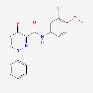 molecular formula C18H14ClN3O3 B11374892 N-(3-chloro-4-methoxyphenyl)-4-oxo-1-phenyl-1,4-dihydropyridazine-3-carboxamide 