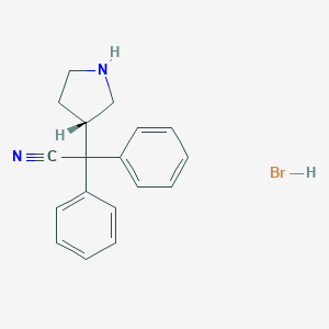 molecular formula C18H19BrN2 B113749 (S)-2,2-二苯基-2-(吡咯烷-3-基)乙腈氢溴酸盐 CAS No. 194602-27-2