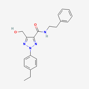 molecular formula C20H22N4O2 B11374904 2-(4-ethylphenyl)-5-(hydroxymethyl)-N-(2-phenylethyl)-2H-1,2,3-triazole-4-carboxamide 